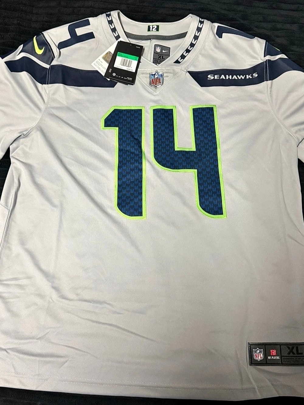 Nike Seattle Seahawks DK Metcalf #14 jersey NFL Jersey Gray XL NWT